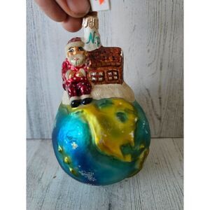 Radko Santa house sitting Earth world ornament vintage Xmas tree